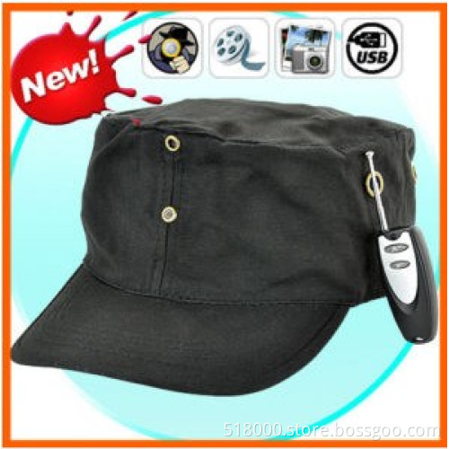 Travel Cap With Hidden Camera Black